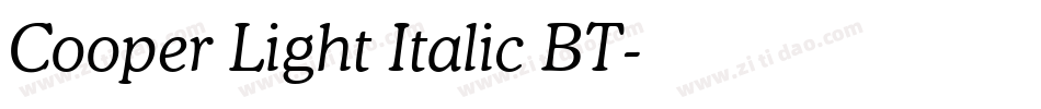 Cooper Light Italic BT字体转换